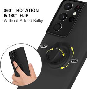 img 3 attached to 📱 BENTOBEN Samsung Galaxy S21 Ultra Case 5G (6.8 inch) 2021 - Slim Silicone, 360° Kickstand & Ring Holder, Car Mount Compatible, Soft Rubber Hybrid Shockproof Bumper Cover, Black