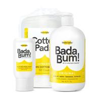 🍑 badabundle! badabum! original bum cleanser & cotton pads - natural baby wipe alternative with olive oil & beeswax, 16 ounce logo