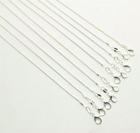 img 3 attached to 🐍 925 Silver Plated Snake Chain Necklace Set - 18"-24" Inch - Pack of 10 Pieces - 1.2mm