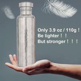 img 1 attached to 🏔️ Premium SOLOHIKE 700ml/24fl oz Titanium Sports Bottle with Snow-Like Patterns - Ideal for Hiking, Climbing & Outdoor Activities