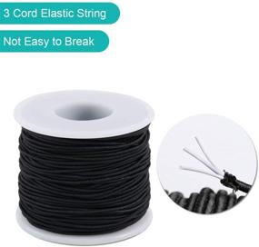 img 2 attached to 🎀 High-Quality 3 Pack Elastic Cord Beading Thread for Jewelry Making - 50 Meters/Roll in Black, White, and Rainbow Colors