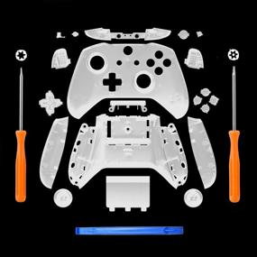 img 4 attached to Clear Full Housing Shell Set with Buttons, Faceplates, ABXY Buttons, RB LB Bumpers for 🎮 Xbox One S Slim Controller (3.5 mm Headphone Jack) - Replacement Parts for S Controller Repair