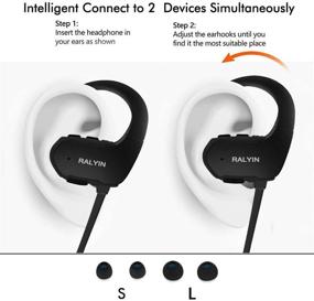 img 1 attached to 🎧 Беспроводные наушники Ralyin Bluetooth с микрофоном: спортивные беспроводные наушники для бега, пробежек и тренировок в спортзале - водостойкие наушники с восемью часами воспроизведения и встроенным микрофоном.