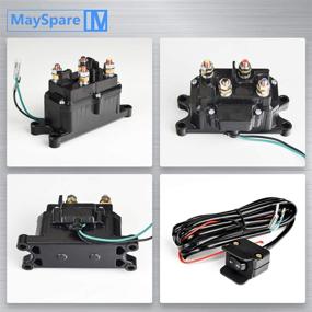 img 2 attached to 🏎️ MaySpare 250A 12V Винтовой реле контактор с рычагом-переключателем, кронштейнами крепления, крышками для выводов и ручкой управления для винтов мощностью от 1500 фунтов до 5000 фунтов для ATV UTV винтов