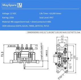 img 1 attached to 🏎️ MaySpare 250A 12V Винтовой реле контактор с рычагом-переключателем, кронштейнами крепления, крышками для выводов и ручкой управления для винтов мощностью от 1500 фунтов до 5000 фунтов для ATV UTV винтов