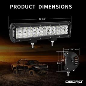 img 3 attached to OEDRO 12In LED Light Bar Combo + 2pcs 4In Pod + Wiring Harness for Off-Road Truck Lighting - 180W, Tri-Row, Spot Flood, Waterproof - Perfect Fit for Pickup, Jeep, SUV, ATV, UTV, Boat