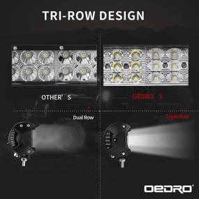 img 1 attached to OEDRO 12In LED Light Bar Combo + 2pcs 4In Pod + Wiring Harness for Off-Road Truck Lighting - 180W, Tri-Row, Spot Flood, Waterproof - Perfect Fit for Pickup, Jeep, SUV, ATV, UTV, Boat