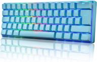 🎮 mini portable mechanical gaming keyboard with rainbow rgb backlit, full anti-ghosting, 61 keys, ergonomic metal plate, wired type-c usb, waterproof for typist, laptop, pc, mac, gamer (blue/blue switch) логотип