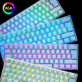 img 2 attached to 🎮 Mini Portable Mechanical Gaming Keyboard with Rainbow RGB Backlit, Full Anti-Ghosting, 61 Keys, Ergonomic Metal Plate, Wired Type-C USB, Waterproof for Typist, Laptop, PC, Mac, Gamer (Blue/Blue Switch)