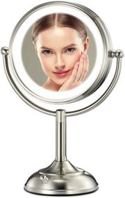 img 4 attached to 💄 Professional 8.5" Lighted Makeup Mirror with 3 Color Lighting and 1X/10X Magnification - Swivel Vanity Mirror with 32 LED Lights for Seniors - Brightness Adjustable (0-1100Lux)