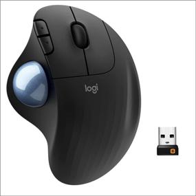 img 1 attached to 🖱️ Enhanced Logitech M575 Ergo Wireless Trackball Mouse with Thumb Control - Improved Precision and Smooth Tracking, Ergonomic Comfort Design - Suitable for Windows/Mac, Bluetooth/USB Connectivity - Graphite Color - Bonus Battery Included