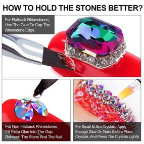 img 1 attached to Wipe-Off Rhinestone Glue Gel Adhesive - 8ml (2pcs) for Gem Stones Jewelry Diamond Beads (Requires LED Lamp Cure) + LED Glue Brush Tools (3pcs) + Tweezer (1pcs)