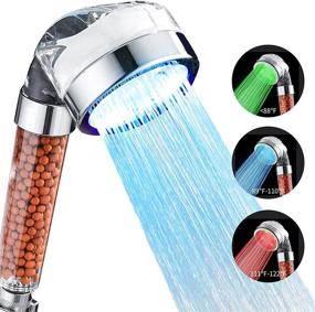 img 4 attached to Cobbe Handheld Shower Head - High Pressure Water Saving Filtered LED Showerheads with Auto Color Changing - Ideal for Bathroom Spray