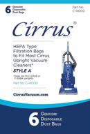 🧹 cirrus genuine style a upright hepa vacuum bags 14000 - long-lasting vacuum performance – 6 bags логотип