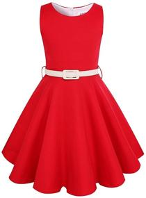 img 3 attached to 👗 Stylish Sleeveless Rockabilly Dresses for Girls: Vintage Occasion Girls' Clothing