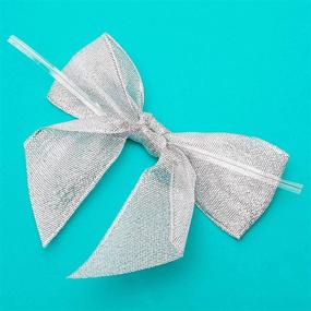 img 2 attached to 🎀 Silver Organza Bow Twist Ties for Favors and Treat Bags (1.5 Inches, Pack of 36)