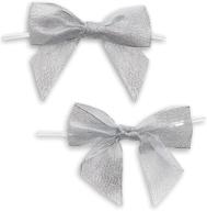 🎀 silver organza bow twist ties for favors and treat bags (1.5 inches, pack of 36) logo