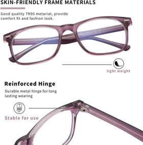 img 1 attached to Madison Avenue Blue Light Blocking Glasses For Women Men UV Protection Anti Eyestrin Computer Game Glasses (Transparent Purple)