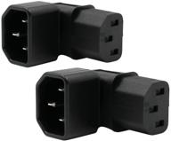 🔌 iec c14 to c13 power adapter pdu plug/socket 90-degree upward for lcd wall mount tv - 2-pack logo