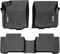 yitamotor custom fit floor mats for tacoma double cab, 2018-2021 toyota tacoma, all weather protection, black - 1st &amp; 2nd row floor liners logo