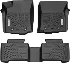 img 4 attached to YITAMOTOR Custom Fit Floor Mats for Tacoma Double Cab, 2018-2021 Toyota Tacoma, All Weather Protection, Black - 1st &amp; 2nd Row Floor Liners