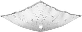 img 2 attached to 🔳 Progress Lighting P4962-30 Traditional 2-Light Square Glass Ceiling Fixture in White Finish, 12" Diameter x 5.5" Height