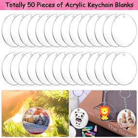 img 1 attached to 🎨 Clear Acrylic Ornament Blanks - Set of 50, 3 Inch Round Circles with Hole for Vinyl, Keychain, Engraving & Craft Projects by Caffox