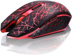 img 4 attached to TENMOS K6 Rechargeable Wireless Gaming Mouse – Silent LED Optical Computer Mice with USB Receiver, 6 Buttons, 3 Adjustable DPI Levels, and Auto Sleep Feature – Compatible with Laptop, PC, Notebook (Red Light)