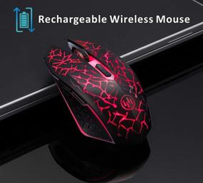 img 3 attached to TENMOS K6 Rechargeable Wireless Gaming Mouse – Silent LED Optical Computer Mice with USB Receiver, 6 Buttons, 3 Adjustable DPI Levels, and Auto Sleep Feature – Compatible with Laptop, PC, Notebook (Red Light)