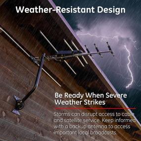 img 1 attached to 📺 GE Outdoor TV Antenna 33685, Long Range Yagi Style Design, Supports 4K 1080P VHF UHF, Weather Resistant, HD Digital OTA Antenna, J-Mount Included, Multiple TV Support