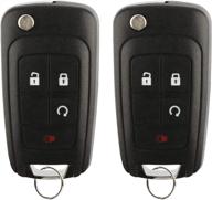 pack of 2 keylessoption oht01060512 keyless car 🔑 remote flip ignition key fob replacement with uncut blade logo