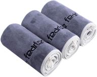 bobor 3-pack 14 x 29 inch gym towels, workout sweat towel for men, ultra absorbent, quick-drying fitness exercise towels for sweat, soft microfiber (gray, 14x29 inch) logo