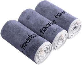 img 4 attached to Bobor 3-Pack 14 x 29 Inch Gym Towels, Workout Sweat Towel for Men, Ultra Absorbent, Quick-Drying Fitness Exercise Towels for Sweat, Soft Microfiber (Gray, 14x29 Inch)