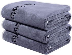 img 3 attached to Bobor 3-Pack 14 x 29 Inch Gym Towels, Workout Sweat Towel for Men, Ultra Absorbent, Quick-Drying Fitness Exercise Towels for Sweat, Soft Microfiber (Gray, 14x29 Inch)