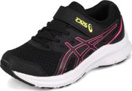 🏃 revitalize your performance with asics black reborn girls' athletic running shoes logo