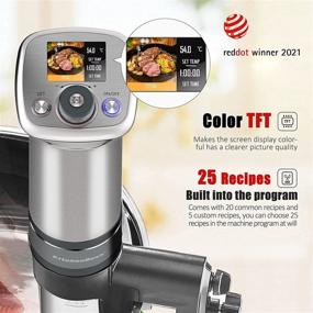 img 3 attached to 🍲 Sous Vide Cooker Ultra-Quiet with Color LCD, IPX7 Waterproof Circulator Cooker by KitchenBoss - 1100 Watts, Brushless DC Motor, and Sous Vide Cookbook (G320 Silver)