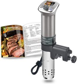 img 4 attached to 🍲 Sous Vide Cooker Ultra-Quiet with Color LCD, IPX7 Waterproof Circulator Cooker by KitchenBoss - 1100 Watts, Brushless DC Motor, and Sous Vide Cookbook (G320 Silver)