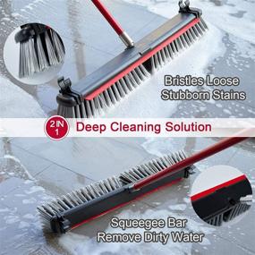 img 2 attached to 🧹 25-Inch Push Broom Brush with Stiff Bristles and Adjustable Telescopic Handle – Ideal for Indoor and Outdoor Cleaning, Decks, Floors, Sidewalks, Driveways, Yards, Patios, Tiles, Walls and Decks