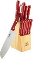 enhance your culinary skills with the 🔪 masterchef 13-piece knife set with block in vibrant red logo