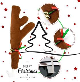 img 3 attached to 🦌 ZATAYE Car Reindeer Antlers & Nose: Festive Christmas Costume Auto Accessories for Car SUV Van Truck, Holiday Car Decoration Kit with Window Roof-Top & Grill Rudolph Reindeer Design, Includes Jingle Bell & Xmas Gift Set