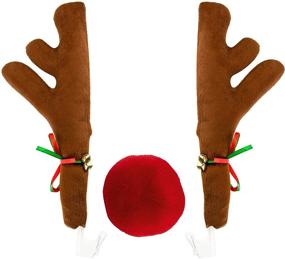 img 4 attached to 🦌 ZATAYE Car Reindeer Antlers & Nose: Festive Christmas Costume Auto Accessories for Car SUV Van Truck, Holiday Car Decoration Kit with Window Roof-Top & Grill Rudolph Reindeer Design, Includes Jingle Bell & Xmas Gift Set