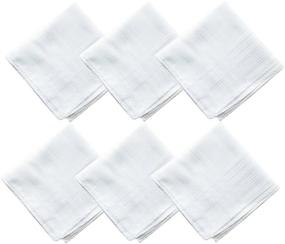 img 3 attached to 👔 Crisp and Convenient: Men's Pack of Cotton White Handkerchiefs