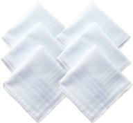 👔 crisp and convenient: men's pack of cotton white handkerchiefs logo