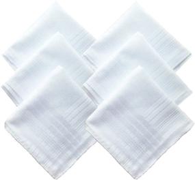 img 4 attached to 👔 Crisp and Convenient: Men's Pack of Cotton White Handkerchiefs