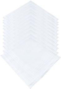 img 2 attached to 👔 Crisp and Convenient: Men's Pack of Cotton White Handkerchiefs