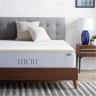 lucid queen size 2-inch traditional foam mattress topper - ventilated, hypoallergenic, conforming support логотип