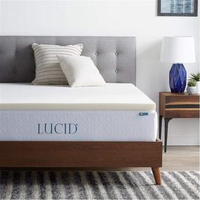 img 4 attached to LUCID Queen Size 2-Inch Traditional Foam Mattress Topper - Ventilated, Hypoallergenic, Conforming Support