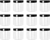 🍯 lawei 12 pack clear plastic jars with lids - 15 oz slime containers for dry goods, nuts, and more - plastic mason jars логотип