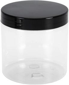 img 3 attached to 🍯 Lawei 12 Pack Clear Plastic Jars with Lids - 15 oz Slime Containers for Dry Goods, Nuts, and More - Plastic Mason Jars