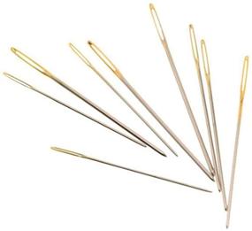 img 3 attached to 🧵 Pack of 100 Cross Stitch Needles with Stainless Steel Needle Threader | Golden Large Eye Embroidery Hand Needles for Sewing | Transparent Box Set | Sizes 22#, 24#, 26# (24#)